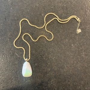 Kendra Scott White Iridescent Pendant Necklace